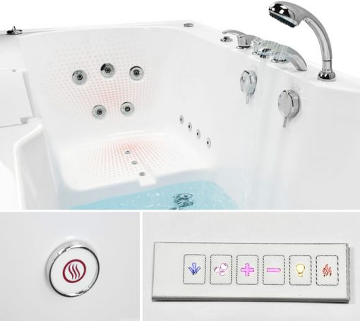 Heated Seat and Backrest for Walk-In Bathtub