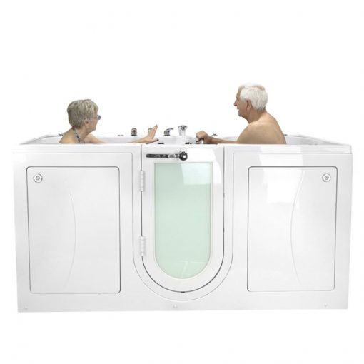 Big4Two Two Seat Acrylic Outward Swing Door Walk-In Bathtub with Independently Operated Foot Massage