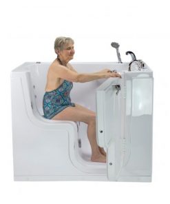 Ella Transfer26 L-Shaped Outward Swing Door Wheelchair Accessible Acrylic Walk-In Bathtub with 2″ Dual Drain