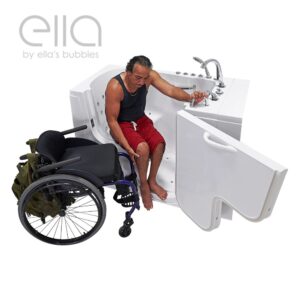 Ella Transfer32 L-Shaped Outward Swing Door Wheelchair Accessible Acrylic Walk-In Bathtub with 2″ Dual Drain
