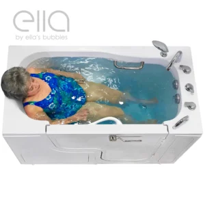Ella Transfer60 L-Shaped Outward Swing Door Wheelchair Accessible Acrylic Walk-In Bathtub with 2″ Dual Drain