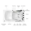 Ella Elite walk-in tub from above: air and hydro jets, swivel tray, two 2-inch drains, LED chromatherapy and controls